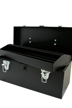 Caja portaherramientas metálica color negro 16" x 7" x 7" Urrea