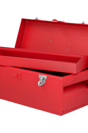 Caja portaherramientas metálica color rojo 17" x 7" x 7" Urrea